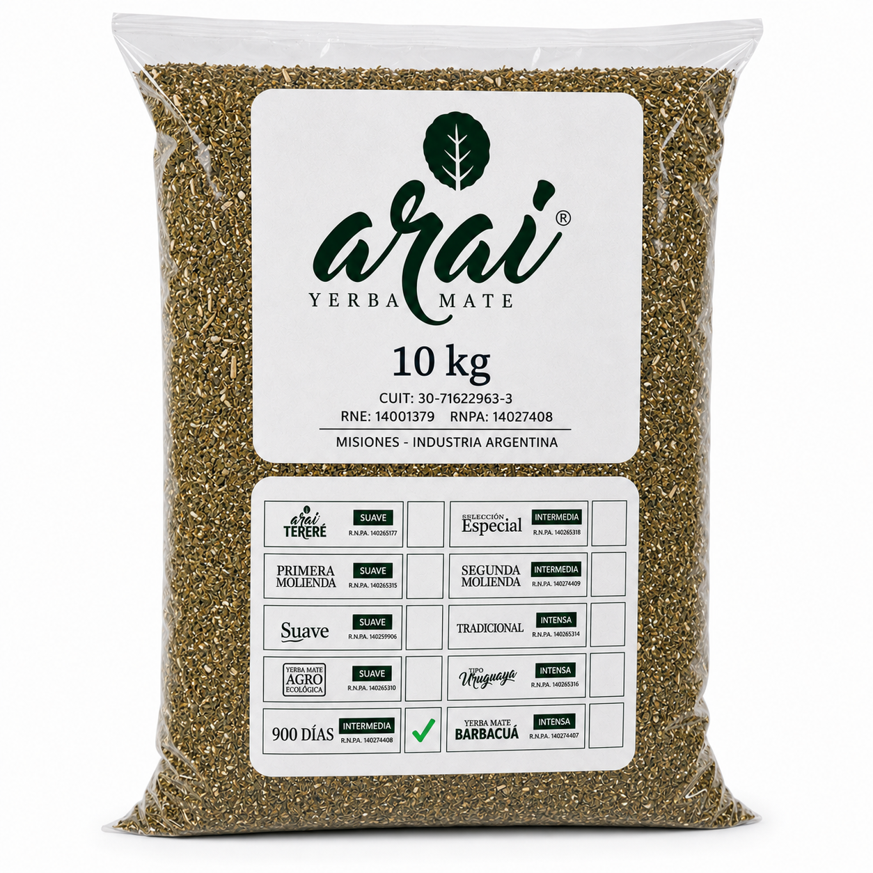 YERBA ARAI 900 DIAS X 10KG