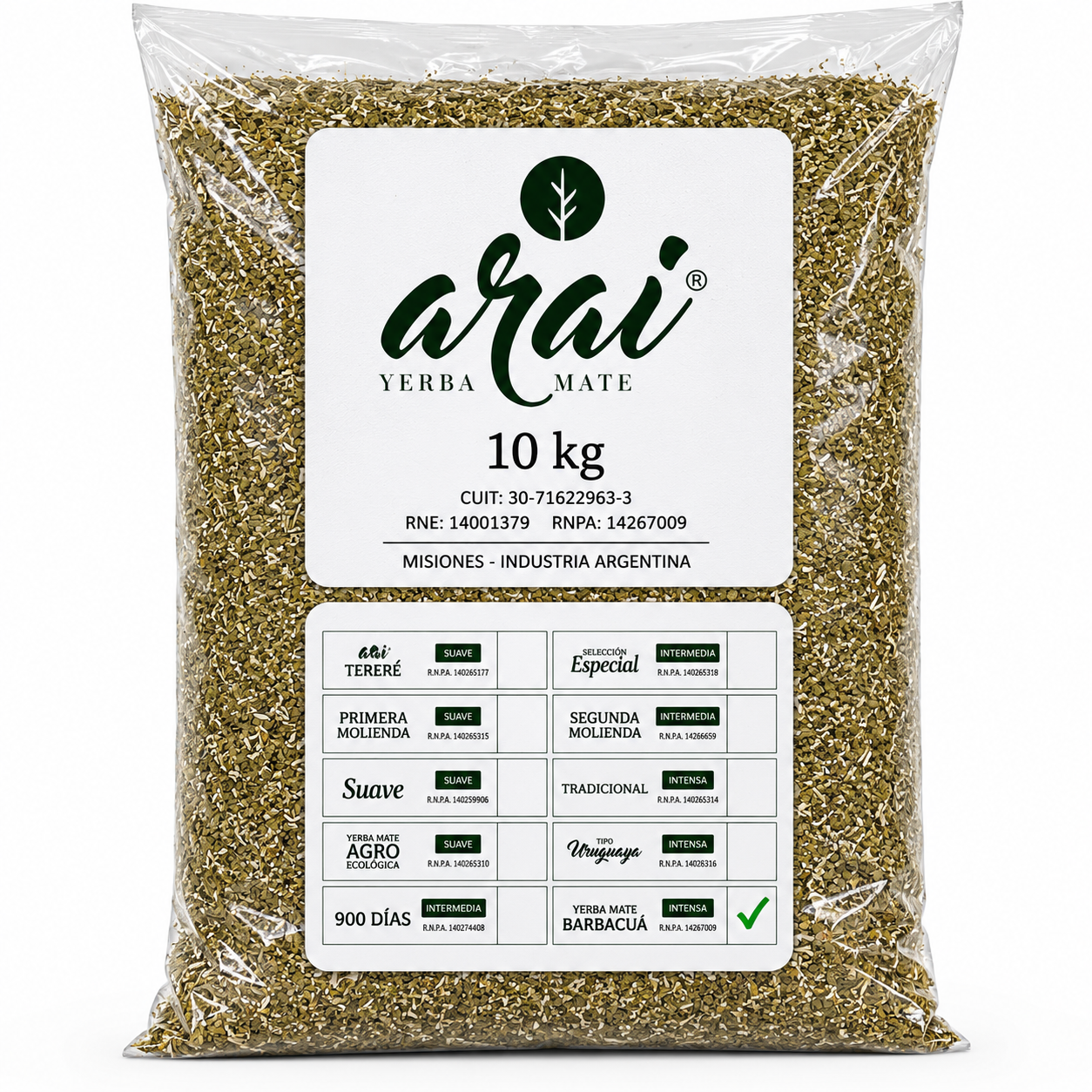 YERBA ARAI BARBACUA SUAVE X 10KG