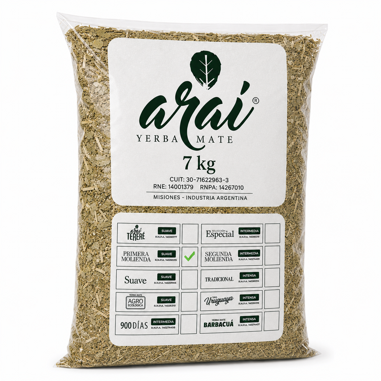 YERBA ARAI PRIMERA MOLIENDA X 7KG