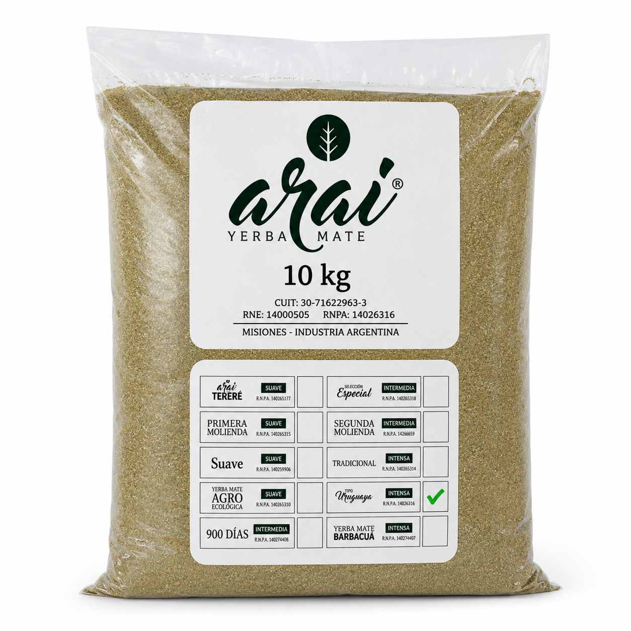 YERBA ARAI TIPO URUGUAYA X 10KG